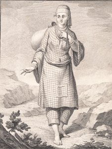 Una mujer árabe recoge agua de J.F. Clemens