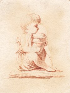 Un niño pequeño sentado