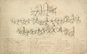 Hoja explicativa de "Federico el Grande cabalgando de regreso después de una revista en Potsdam"