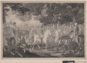 Federico el Grande regresando a casa después de una revista en Potsdam de J.F. Clemens