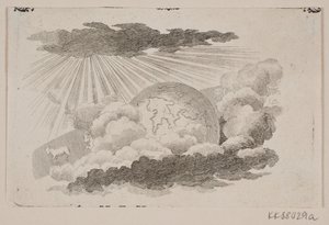 El globo terráqueo rodando entre nubes de J.F. Clemens