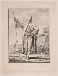 Retrato de Carsten Niebuhr con vestimenta árabe
