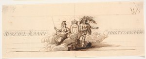 Boceto para viñeta de título y prospecto para mapa de Christiansø de J.F. Clemens