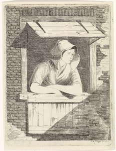 Mujer en una ventana abierta de J.H. Pluygers