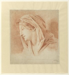 Cabeza de mujer con pañuelo en la cabeza, de lado de J.H. Tak
