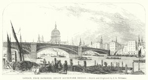 Londres, desde Bankside, debajo del Puente Southwark
