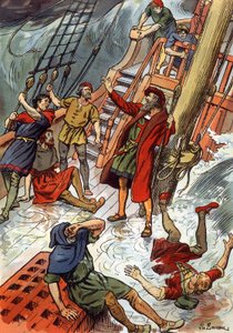 Vasco de Gama aquí durante una tormenta en el Cabo de Buena Esperanza en Sudáfrica de J.L Beuzon (fl.1880 1940)