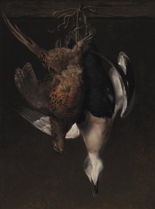 Caza. Un faisán y un eider de J.L. Jensen