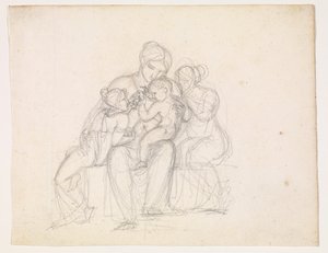 Grupo de figuras. Mujer y 3 niños