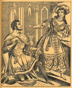 Ivanhoe: Sir Brian de Bois Guilbert y Rebecca, siglo XIX de JL Marks