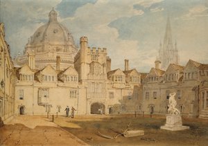 Vista desde el interior del patio del Brazen Nose College, Oxford, 1803-1804 de Joseph Mallord William Turner