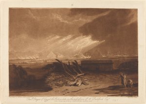 La quinta plaga de Egipto, publicada en 1808 de Joseph Mallord William Turner