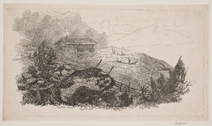 Paisaje montañoso cerca de Meiringen de J.P. Møller