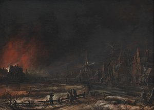 Un paisaje suizo con la montaña Wetterhorn de J.P. Møller