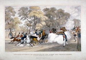 Intento de asesinato contra la Reina Victoria, Constitution Hill, Westminster, Londres, 1840