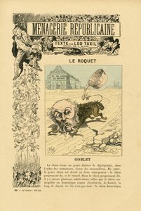 Ilustración de J. Blass (1847-1892) en Menagerie Republicaine Galería humorística de los principales personajes de la Tercera República de J. (1847 1892) Blass