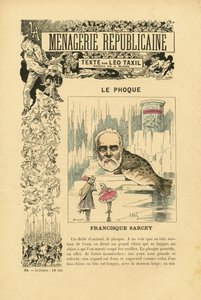 Ilustración de J. Blass (1847-1892) en Menagerie Republicaine Galería humorística de los principales personajes de la Tercera República de J. (1847 1892) Blass