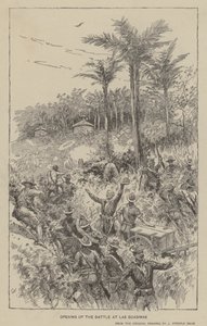 Apertura de la batalla en Las Guásimas (litografía)