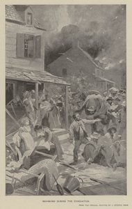 Richmond durante la evacuación (litografía) de J. (after) Steeple Davis
