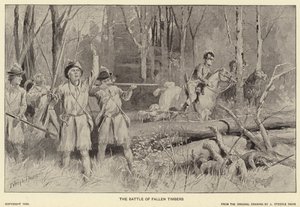 La batalla de Fallen Timbers (litografía) de J. (after) Steeple Davis