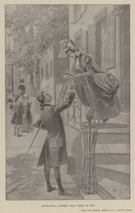 Upper Wall Street, Nueva York, en 1783 de J. (after) Steeple Davis