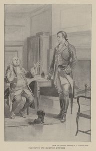 Washington y el gobernador Dinwiddie (litografía) de J. (after) Steeple Davis