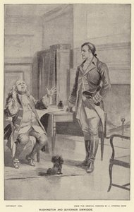 Washington y el Gobernador Dinwiddie de J. (after) Steeple Davis