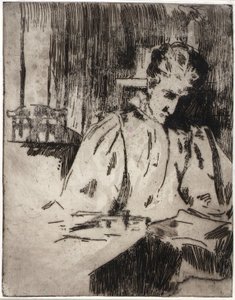 Mujer Lectura de J. Alden Weir