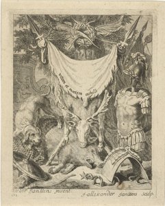 Impresión de título para una serie con escenas de la vida de Aquiles Escenas de la vida de Aquiles (título de la serie) Vitam et mortem achilli (título de la serie sobre el objeto)