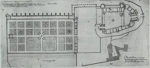 Plano de los jardines cerrados y Chateau de Gaillon, de 