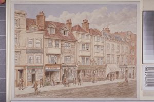 Vista de los números 140-156 en el lado oeste de Borough High Street, 1888 de J. Appleton