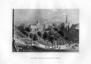 El parque y el Ayuntamiento, Nueva York, 1855