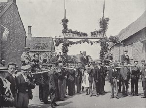 Feria del Palo de Corby, llevando y subiendo a los visitantes de J. Benjamin Stone