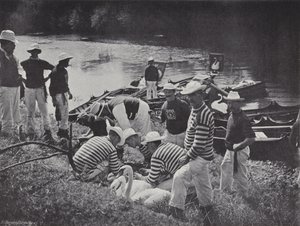 Captura de cisnes en el Támesis, marcando de J. Benjamin Stone