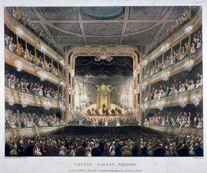 Vista interior del Teatro Covent Garden, Bow Street, Westminster, Londres, 1808