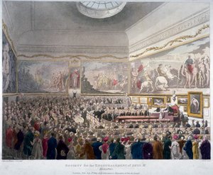 Reunión de la Sociedad de las Artes en los edificios Adelphi, Westminster, Londres, 1809 de J Bluck