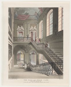 El salón y la escalera, Museo Británico, 1 de abril de 1808 de J. Bluck