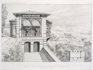 Baños de vapor, observatorio arriba, de un volumen de diseños de varios arquitectos, pub. Morel & Cie, París