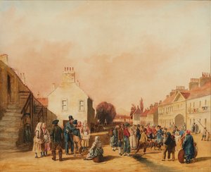 Fisherrow, Musselburgh (lápiz y acuarela) de J. C. Newton