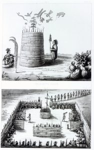 La Cabaña del Profeta y Medawisos de un libro de Henry Schoolcraft (1793-1864)