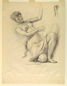 Estudio de figura, posiblemente para la cúpula del Edificio de Manufacturas y Artes Liberales, Exposición Mundial Colombina, Chicago, IL de J. Carroll Beckwith