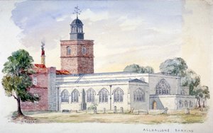 Iglesia All Hallows-by-the-Tower, Londres, c. 1840 de J Cooke