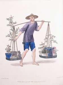 Un portero con árboles frutales y flores, c.1800-01