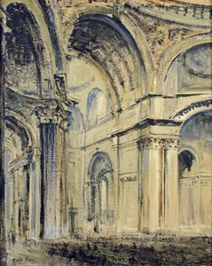 Interior de la Catedral de San Pablo (óleo sobre lienzo colocado sobre tabla)