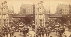 Grupo de 4 vistas estereográficas de Ludgate Hill, Londres, Inglaterra, 1850s-1910s de J F Jarvis