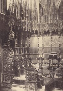 Sillería del coro de la Catedral de Barcelona (fotografía en blanco y negro) de J. Furnells