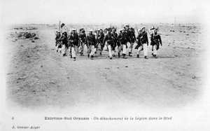 Un destacamento de la Legión Extranjera Francesa en el desierto del Sahara, Argelia, c1905