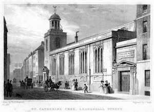 Iglesia de Santa Catalina Cree, Leadenhall Street, Ciudad de Londres, siglo XIX de J. Gough