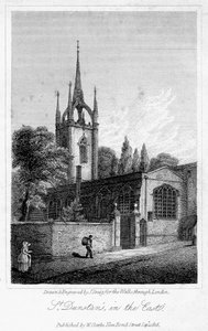 Iglesia de San Dunstan en el Este, Ciudad de Londres, 1816