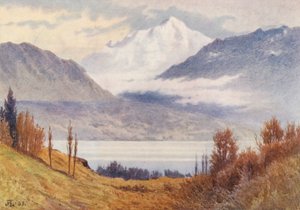 Mont Blanc desde Morges (litografía en color)